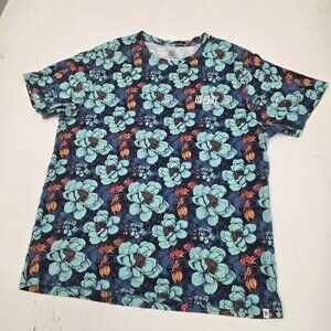 Hurley Surf Co. Mens T-Shirt Tropical Floral Graphic KIRRA Short Sleeve Blue LG